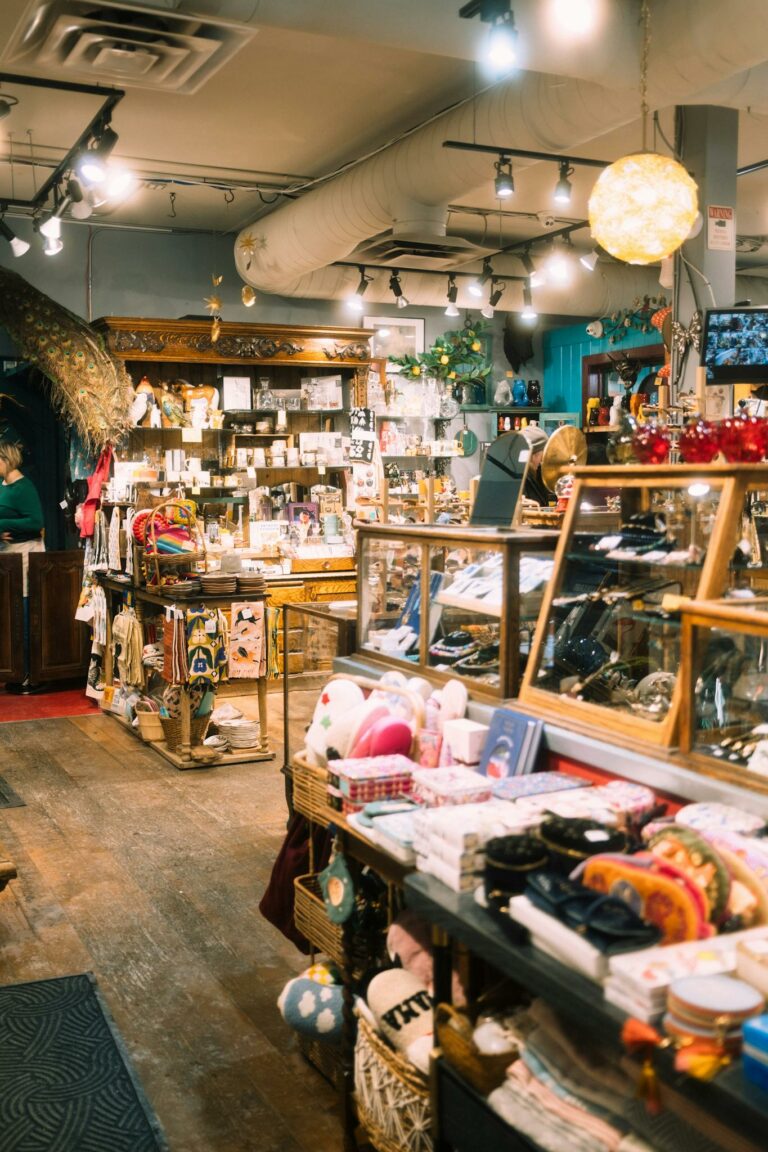 Warm and inviting interior of a boutique store showcasing diverse items and decor.